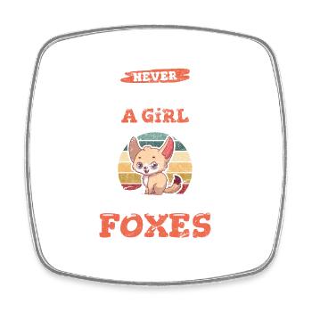 Fille qui aime les renards fennec Kawaii Fennec Mignon Renard - Magnet carré - blanc - Devant