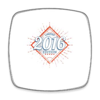 Limited Edition 2016 Vintage - Viereckiger Kühlschrankmagnet - Weiß - Vorne