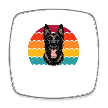 Malinois Belgischer Schäferhund - Viereckiger Kühlschrankmagnet - Weiß - Vorne