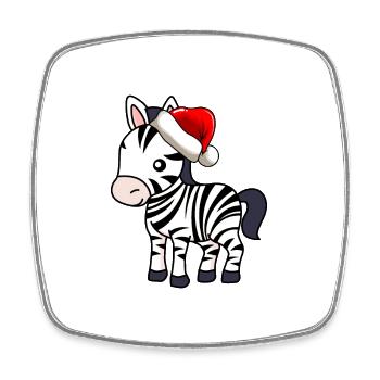 Zebra Comic Christmas - Magnet carré - blanc - Devant