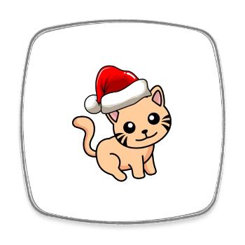 Cat Comic Christmas - Square fridge magnet - white - Front