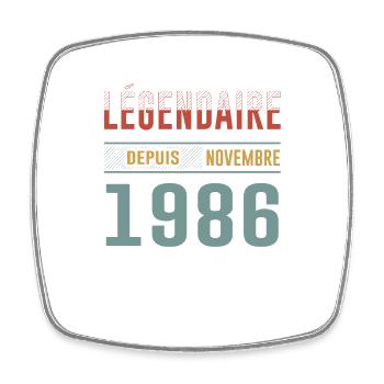 Légendaire Depuis Novembre 1986 Anniversaire - Magnet carré - blanc - Devant