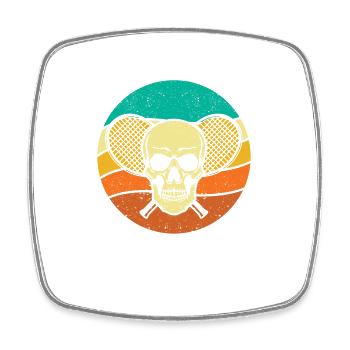 Tennis Skull Player Coach Fan Funny Sport - Square fridge magnet - white - Front