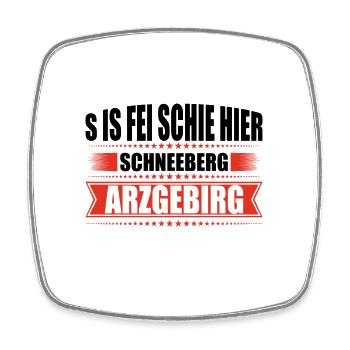 Erzgebirge Heimat Schneeberg - Viereckiger Kühlschrankmagnet - Weiß - Vorne