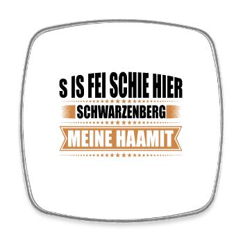 Erzgebirge Heimat Schwarzenberg - Viereckiger Kühlschrankmagnet - Weiß - Vorne