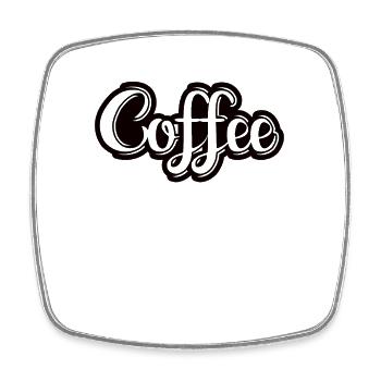 café, sarcasme, amis, bonheur, joie, cappuccino - Magnet carré - blanc - Devant