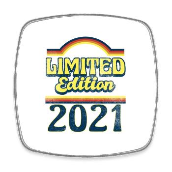 Limited Edition 2021 Vintage - Viereckiger Kühlschrankmagnet - Weiß - Vorne