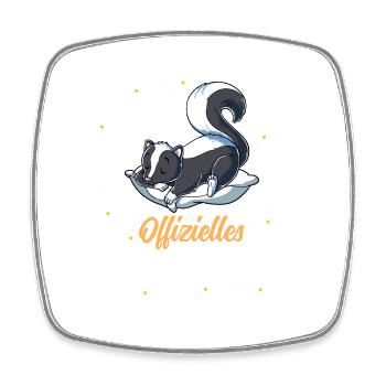 Offizielles Schlafshirt Stinktier - Viereckiger Kühlschrankmagnet - Weiß - Vorne