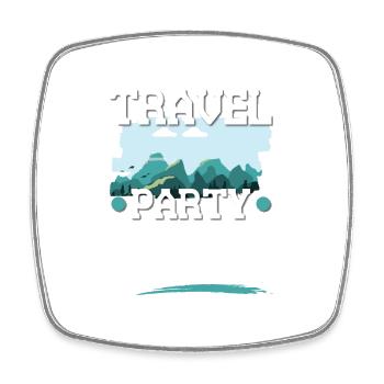 Équipe de voyage - Magnet carré - blanc - Devant