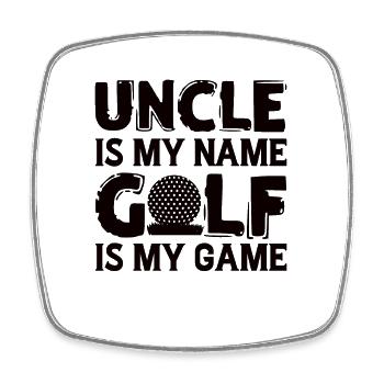 Golf Onkel Legende Neffe Nichte Golfspieler - Viereckiger Kühlschrankmagnet - Weiß - Vorne