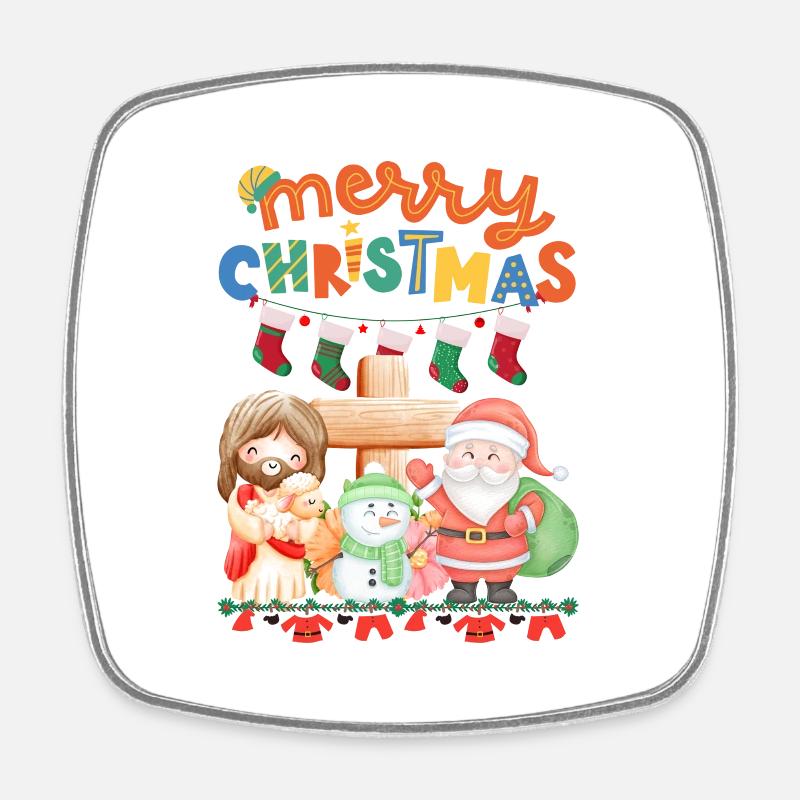 Christmas Begins With Christ - Square fridge magnet - white