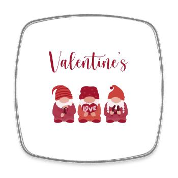 Happy Valentines Day Gnome Liebe Gnome Paar - Viereckiger Kühlschrankmagnet - Weiß - Vorne
