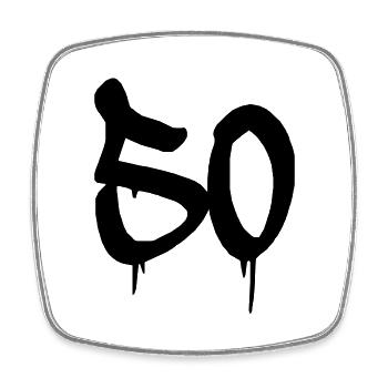 50 - Square fridge magnet - white - Front