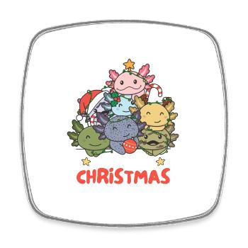 Axolotl Weihnachtsbaum frohe Weihnachten - Viereckiger Kühlschrankmagnet - Weiß - Vorne