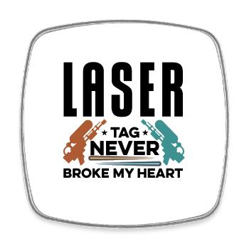 Lasertag Never Broke My Heart Lasertag Player Lase - Viereckiger Kühlschrankmagnet - Weiß - Vorne