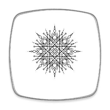 Flowers Mandala - Square fridge magnet - white - Front