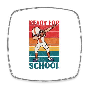 Bereit für die Schule American Football Dab - Viereckiger Kühlschrankmagnet - Weiß - Vorne