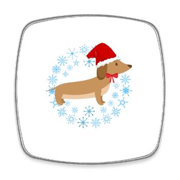 Lustiger Weihnachtsdackel Weihnachten Dackel Hund - Viereckiger Kühlschrankmagnet - Weiß - Vorne