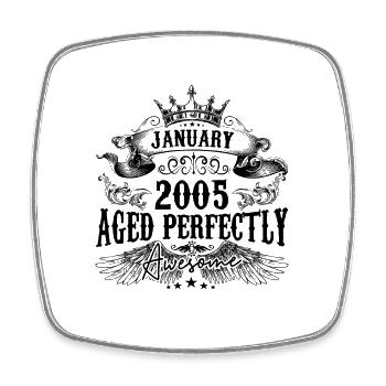 2005| Januar Aged Perfectly 2005 Geburtstagsgeschenk - Viereckiger Kühlschrankmagnet - Weiß - Vorne