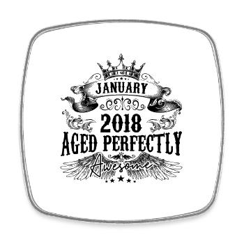 2018 | Januar Aged Perfectly 2018 Geburtstagsgeschenk - Viereckiger Kühlschrankmagnet - Weiß - Vorne