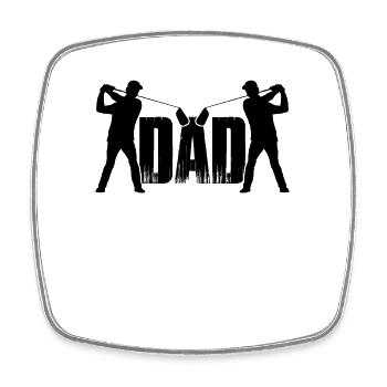Golf Vater Golfer Bester Vater Golfplatz Papa - Viereckiger Kühlschrankmagnet - Weiß - Vorne