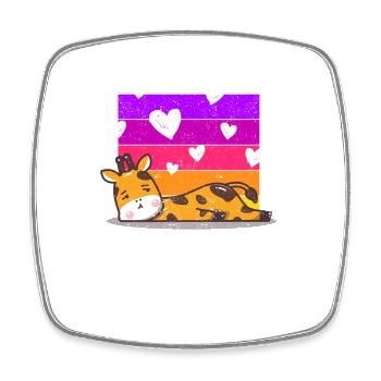 Girafe Saint-Valentin Gardien de zoo sauvage Amoureux des animaux - Magnet carré - blanc - Devant