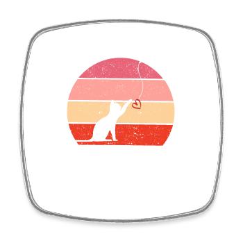 Cat Toys Dear V-Day Cat Lovers - Square fridge magnet - white - Front