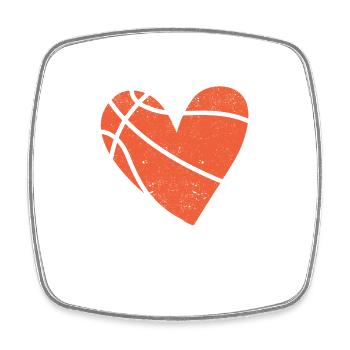 Basketball Heart Basketball Player Coach Fan Pair - Square fridge magnet - white - Front