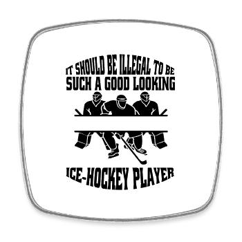 Hockey sur glace Sports d’hiver Cadeau de l’équipe de hockey sur glace - Magnet carré - blanc - Devant