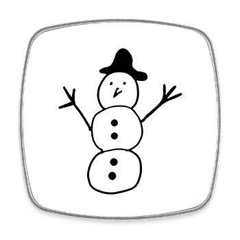 Bonhomme de neige - Magnet carré - blanc - Devant