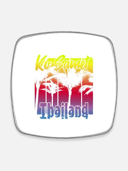 Ko Samet Thailand - Viereckiger Kühlschrankmagnet - Weiß