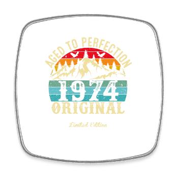 Perfekt gealtert 1974 original - Viereckiger Kühlschrankmagnet - Weiß - Vorne
