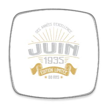 Juin 1935 88 Ans Anniversaire Vintage Idée Cadeau - Magnet carré - blanc - Devant