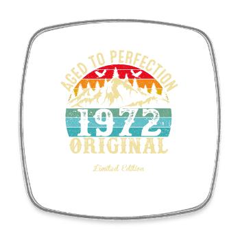 Perfekt gealtert 1972 original - Viereckiger Kühlschrankmagnet - Weiß - Vorne