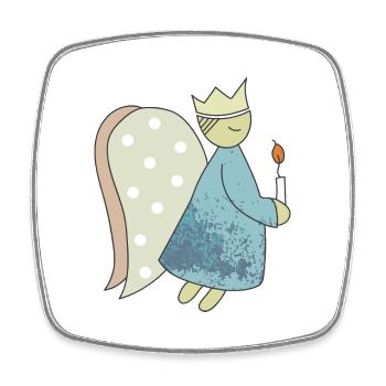 Christmas angel. - Square fridge magnet - white - Front