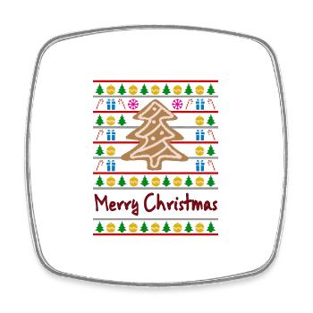 Ugly Xmas Sweater Merry Christmas Santa Witzig - Viereckiger Kühlschrankmagnet - Weiß - Vorne