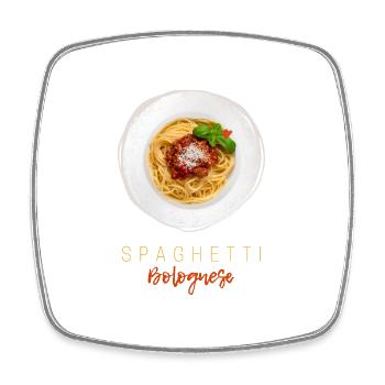 Spaghetti Bolognese Pasta Nudel Gourmet Koch - Viereckiger Kühlschrankmagnet - Weiß - Vorne