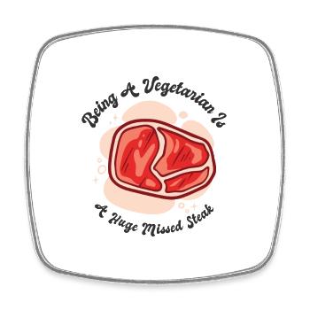 Steak Lover Meat Foodie Steak Meat Lover Beef - Square fridge magnet - white - Front