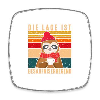 Die Lage Ist Besäufniserregend Faultier Punsch - Viereckiger Kühlschrankmagnet - Weiß - Vorne