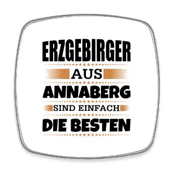 Erzgebirger aus Annaberg - Viereckiger Kühlschrankmagnet - Weiß - Vorne