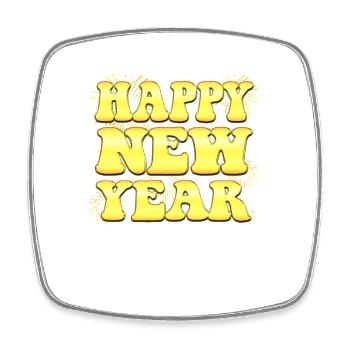 New Years Day Outfit - Happy New Year - Square fridge magnet - white - Front