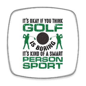 Golf Golfer Geschenk Hobby Verein Spruch - Viereckiger Kühlschrankmagnet - Weiß - Vorne
