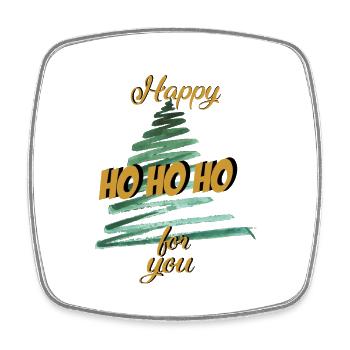 Christmas Hohoho Christmas Tree - Square fridge magnet - white - Front