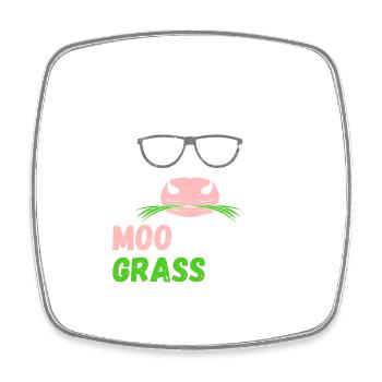 Moo chas Grass ias - Square fridge magnet - white - Front