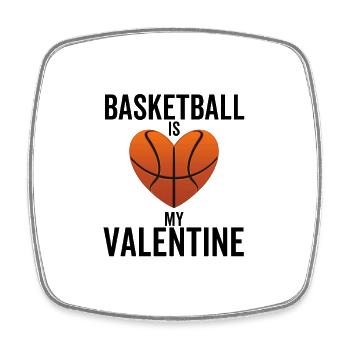Le basketball est ma Saint-Valentin - Magnet carré - blanc - Devant