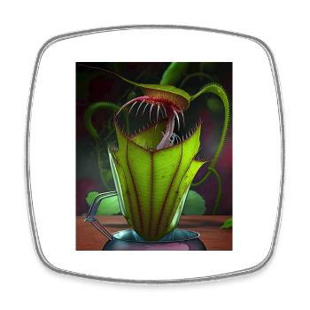 Drôle de pichet graphique Plant Art Cool Nepenthes - Magnet carré - blanc - Devant