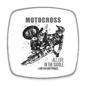 Motocross motorcycle coss motorcycles bikers - Square fridge magnet - white - Front