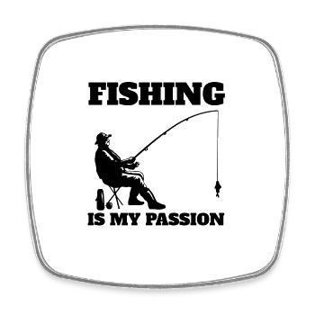 Fishing Fishing Hooks Fishing Fishing Fishing - Square fridge magnet - white - Front