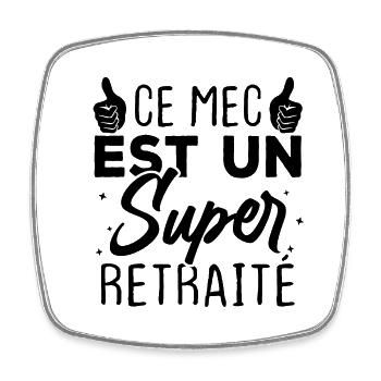Ce mec est un super retraité - Magnet carré - blanc - Devant