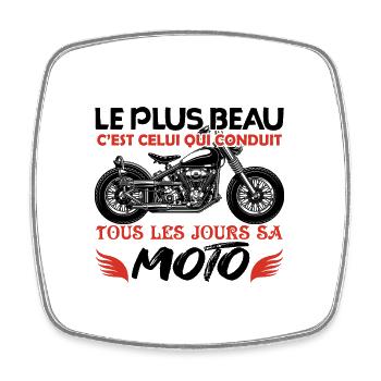 motard | meilleur motard fan de moto Motard ! - Magnet carré - blanc - Devant